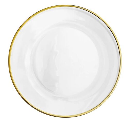 Gold - Rimmed Glass Charger