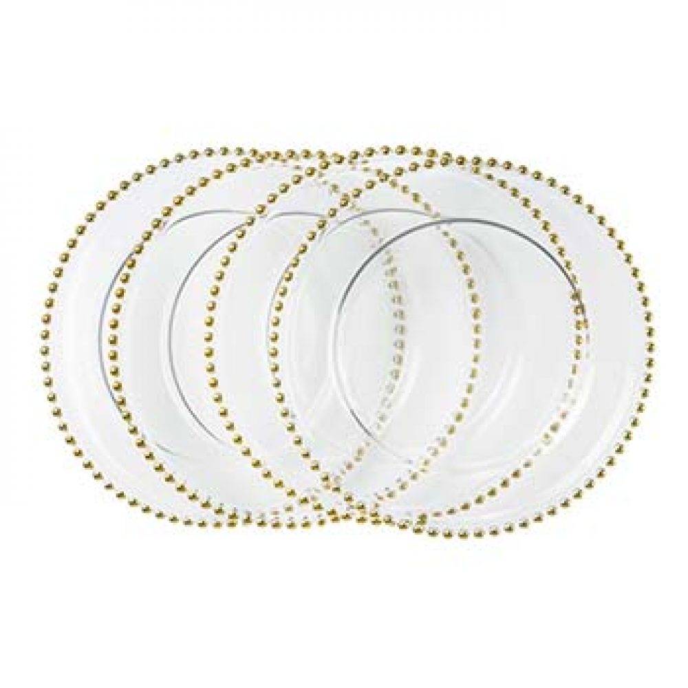 Gold - Beaded Glass Charger - Image 2