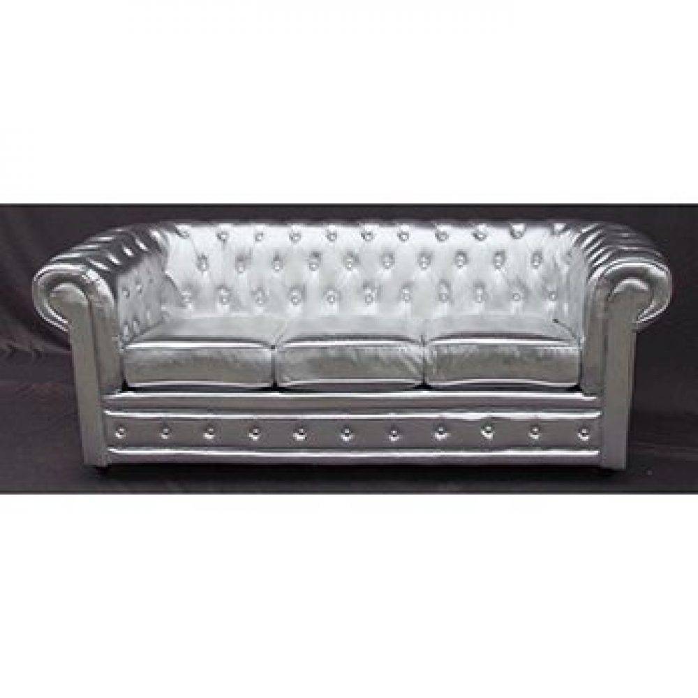 Silver Tufted Sofa