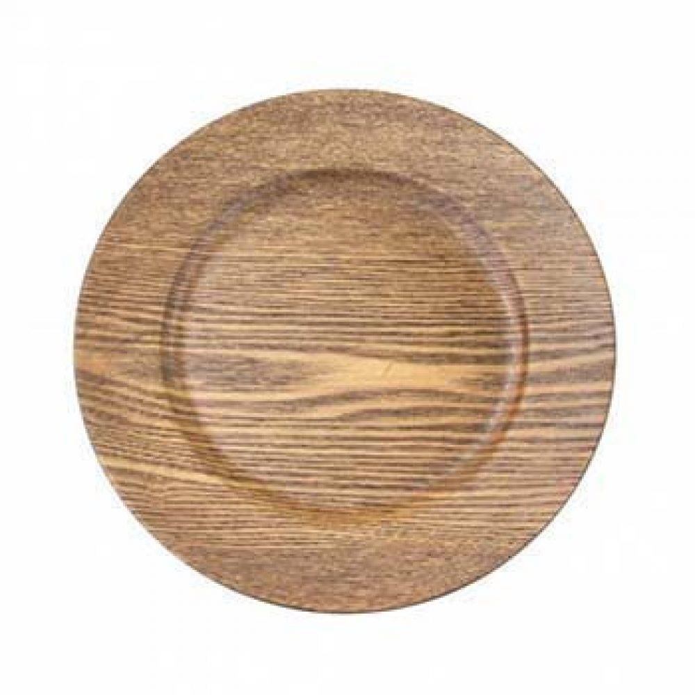 Faux Wood Charger - Walnut