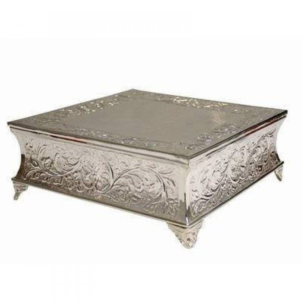 Silver - Square Cake Stand - 22"