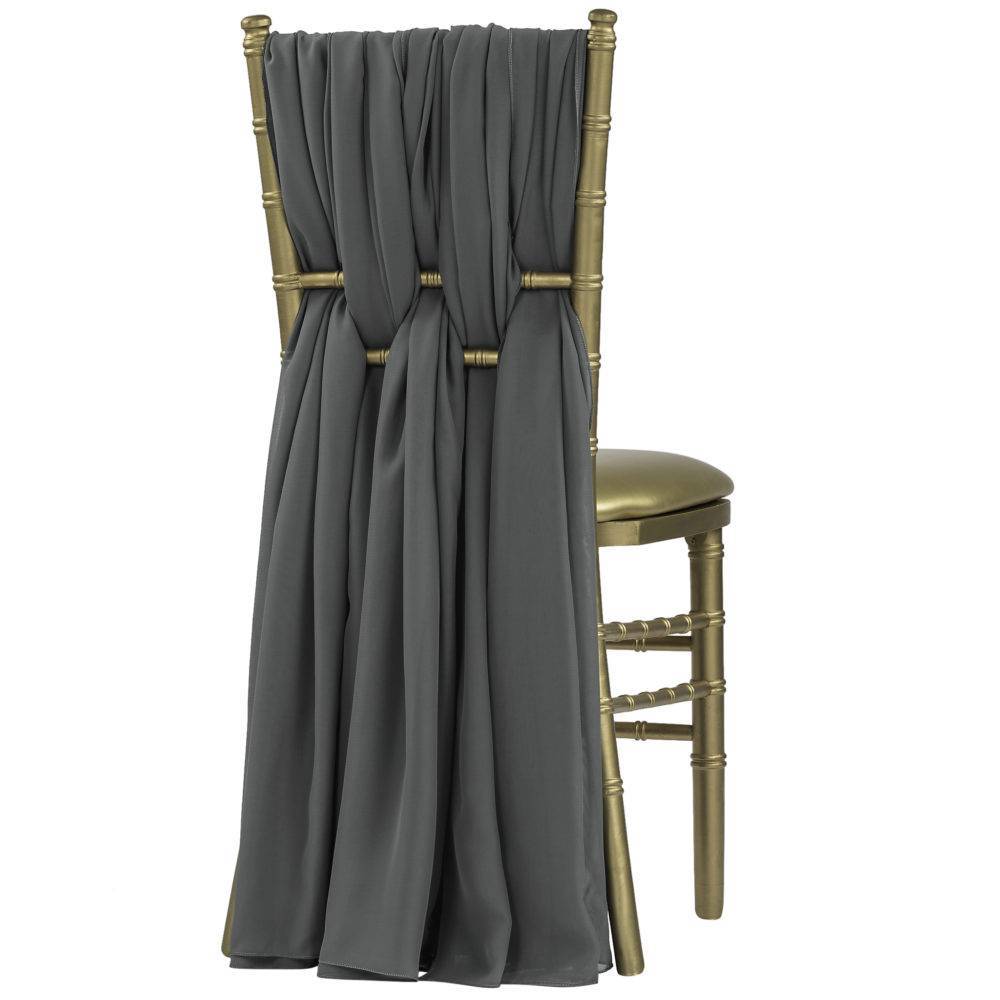 Charcoal - Chiffon Sash (Per Sash, 5 Sashes As Pictured)