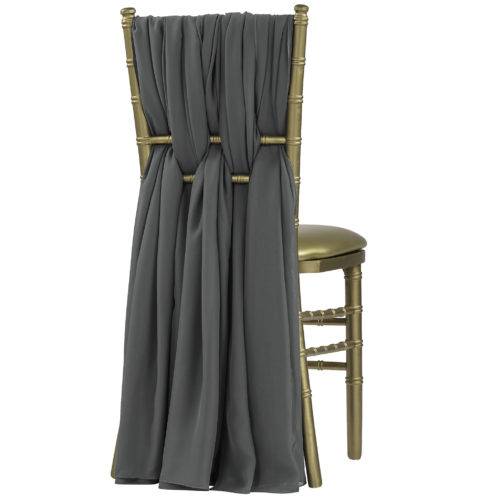 Charcoal - Chiffon Sash (Per Sash, 5 Sashes As Pictured)