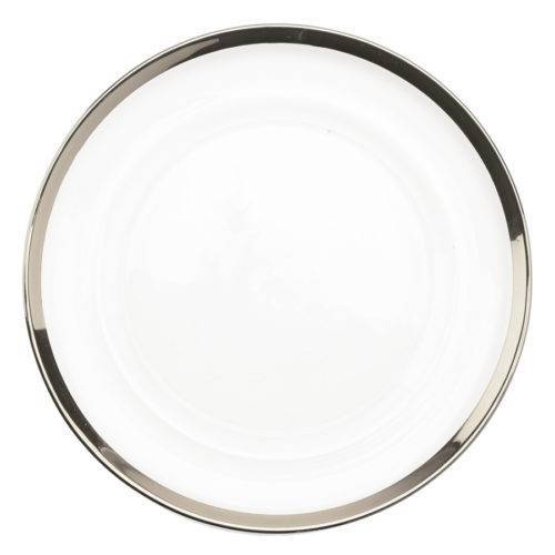 Silver - Rimmed Glass Charger