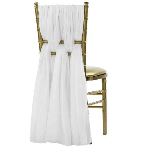 White - Chiffon Sashes (Per Sash, 5 Sashes As Pictured)