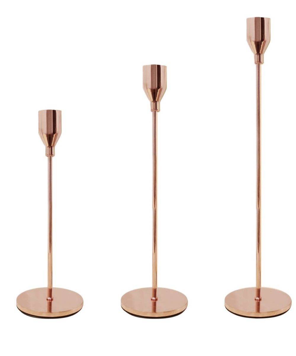 Rose Gold / Copper - Candle Stick Trio