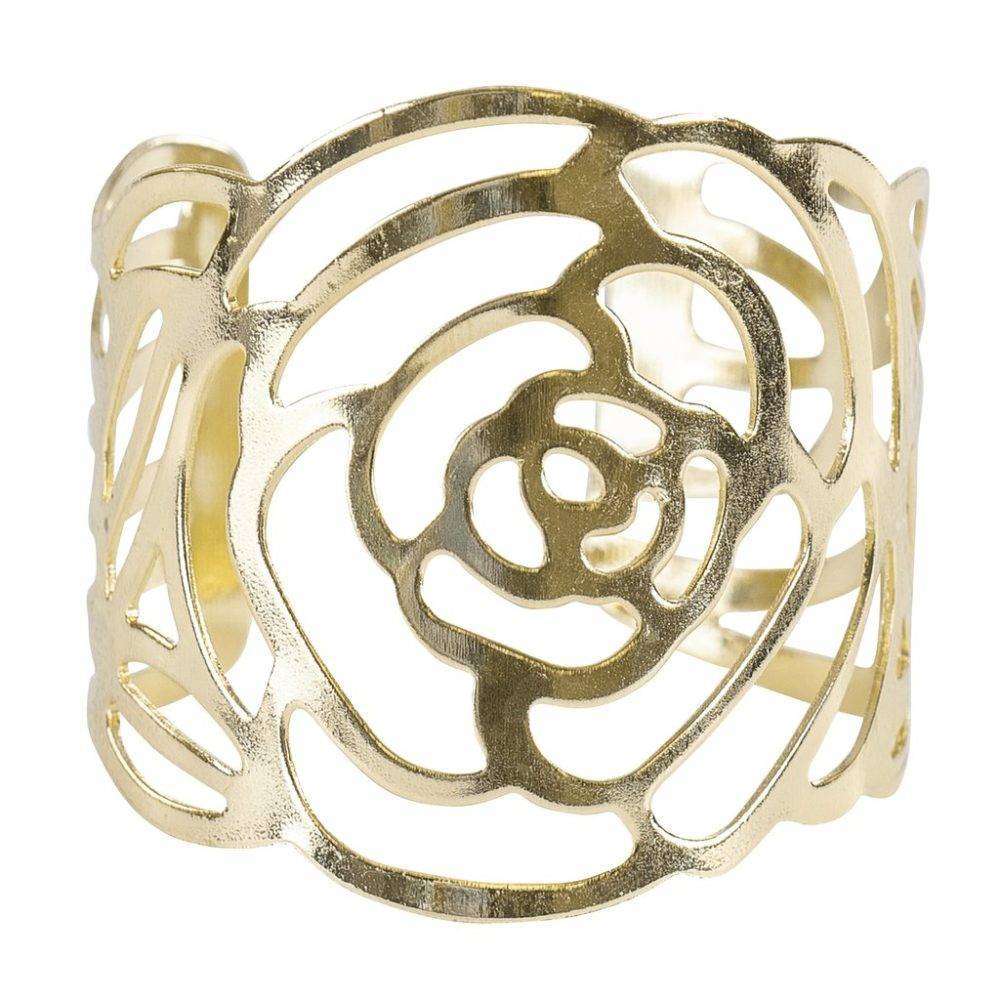 Gold - Floral Napkin Ring