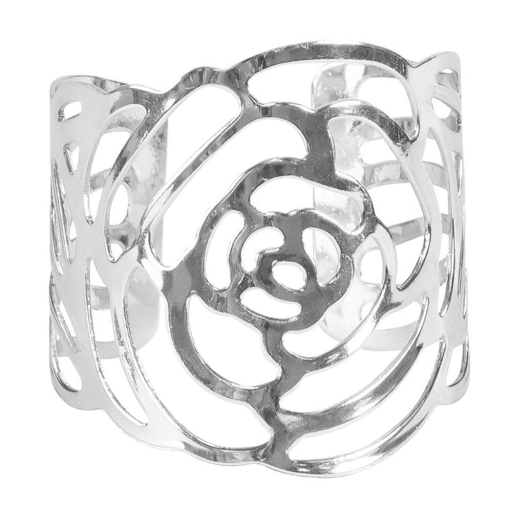 Silver - Floral Napkin Ring