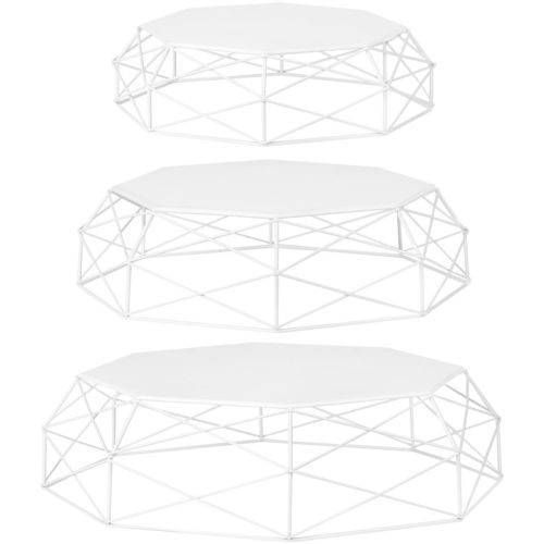 White - Geometric Cake Stands