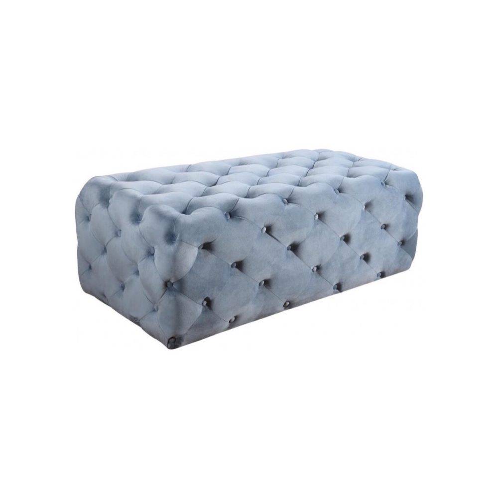 Dusty Blue - Velvet Ottoman