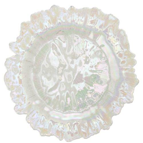 Floral Leaf Glass Charger - Iridescent
