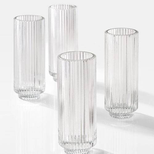 Clear - Ridged Votive (Narrow/Tall)