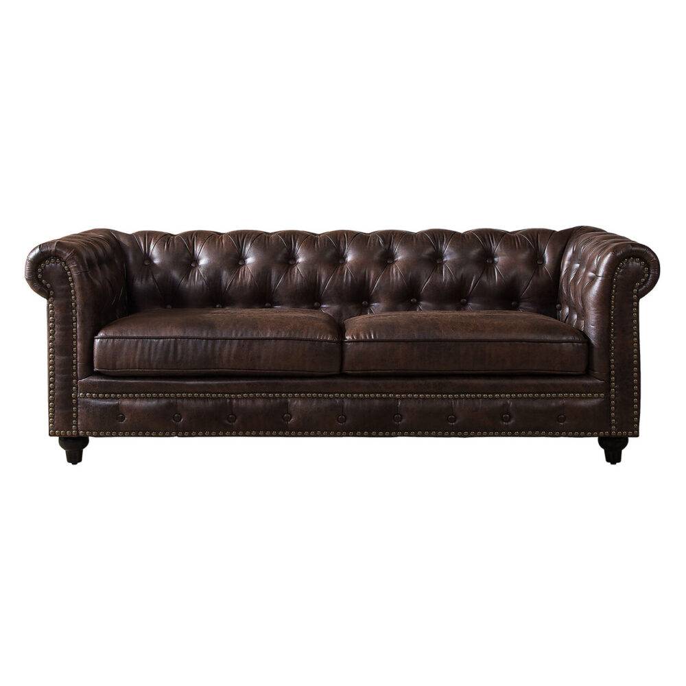 His - Faux Leather Sofa