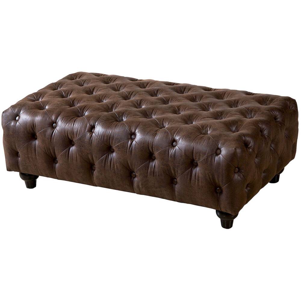 His - Faux Leather Ottoman