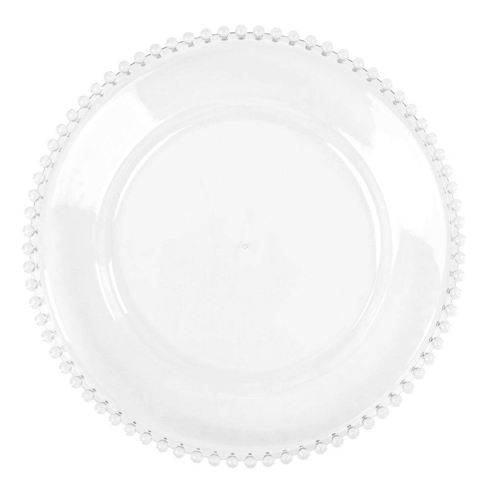 Clear - Beaded Glass Charger