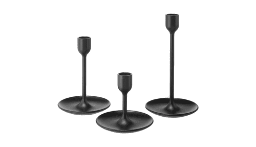 Matte Black Industrial Candle Stick Trio
