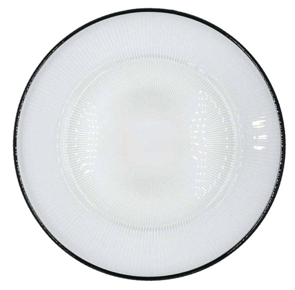 Black - Pharaoh Ridged Glass Charger