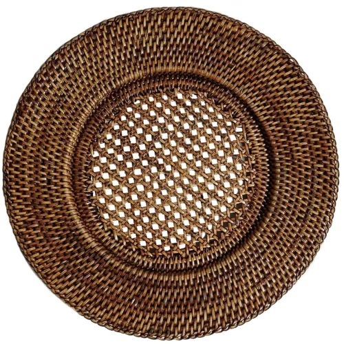 Rattan - Walnut Charger