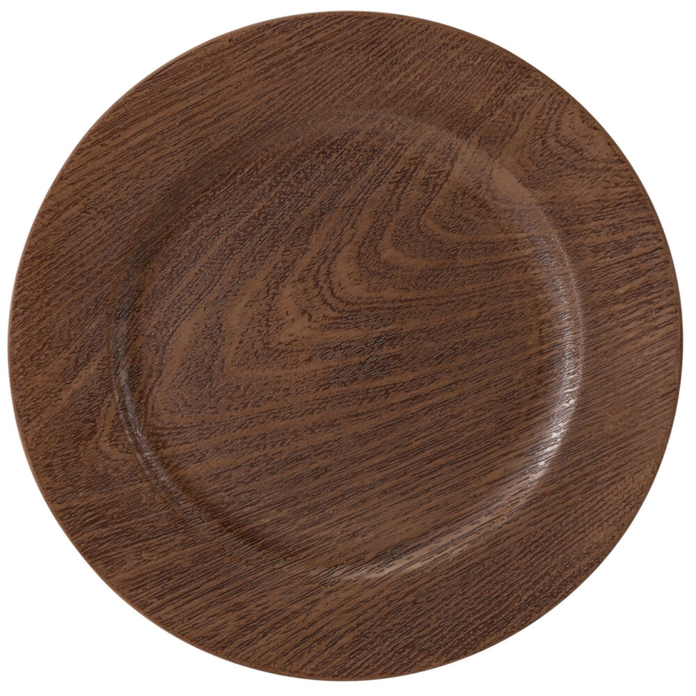 Faux Wood Charger - Dark Walnut