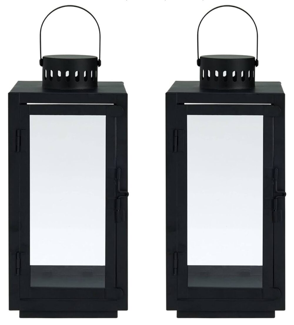 Black - (10") Lantern w/ Glass - Image 2