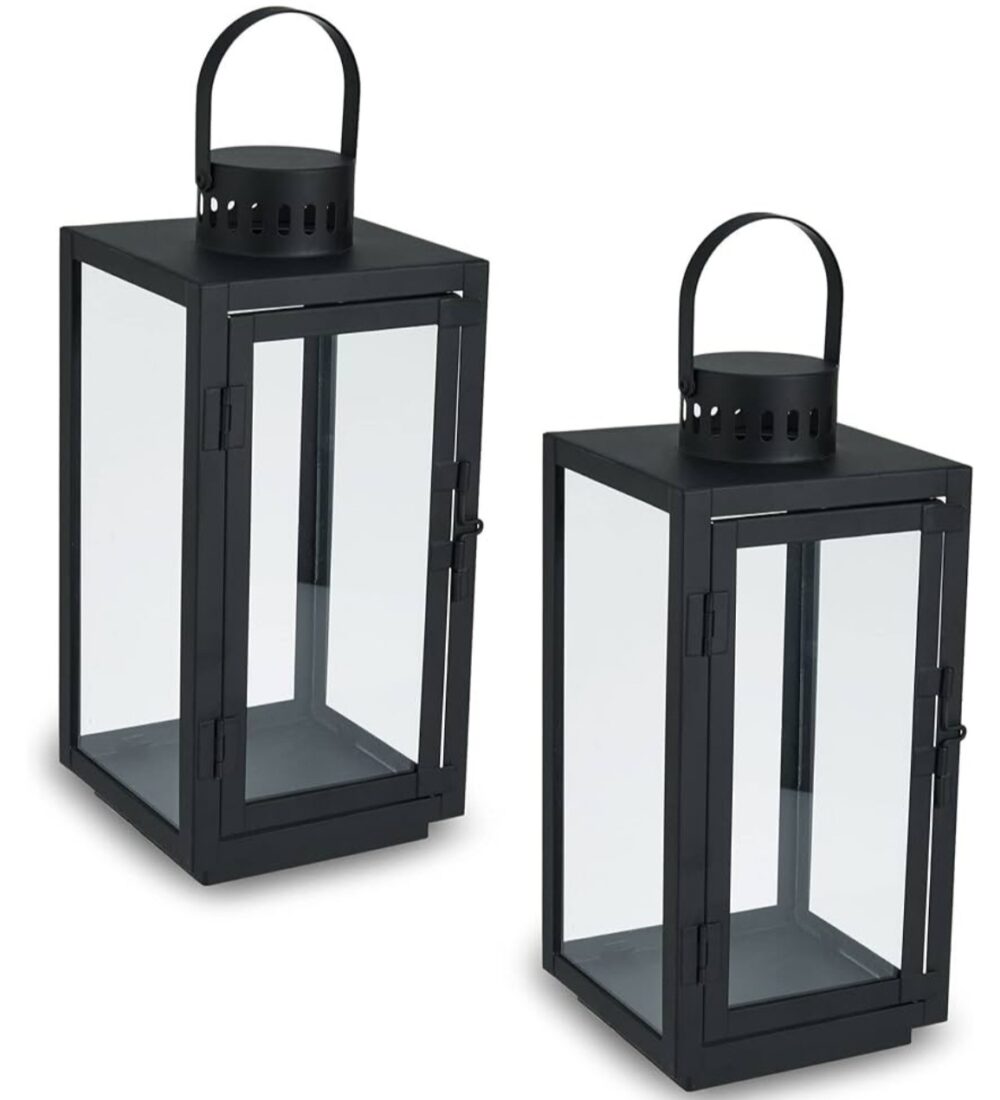 Black - (10") Lantern w/ Glass