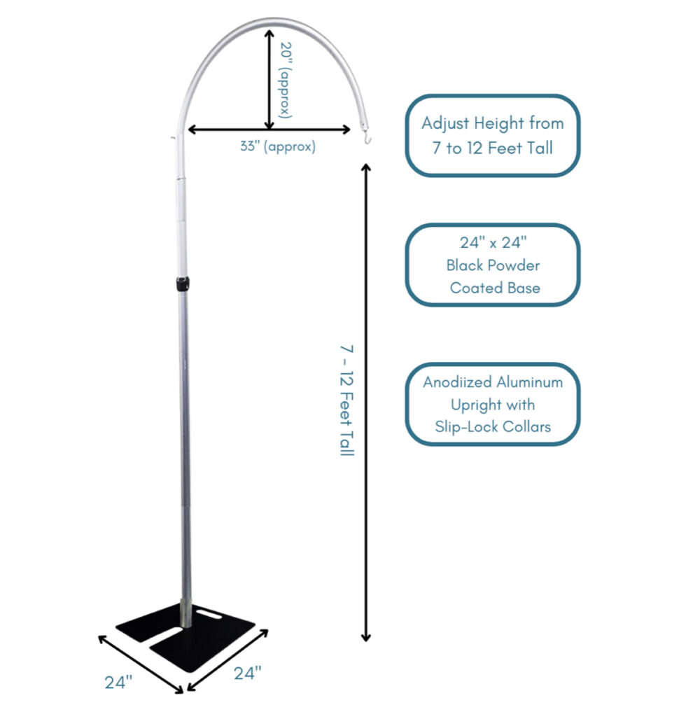 Arched - (7-12 ft) Chandelier Pole / Stand (Chandelier Not Included) - Image 2