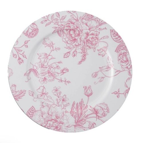 Pink French Toile - Acrylic Charger (Preorder Required)